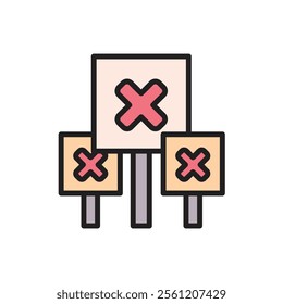 Protest Placard Icon Vector Illustration