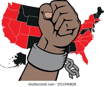 Protest poster. BLM. Fight for rights. USA.