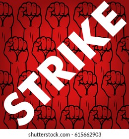 Protest poster. People on strike.