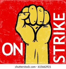 Protest poster. People on strike.