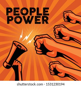 protest poster with the theme of people power