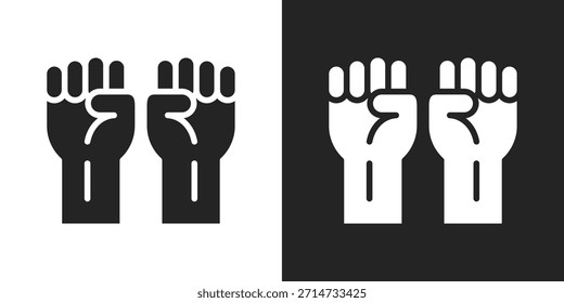 Ícone De Energia De Protesto Em Estilo De Glifo Preto E Branco