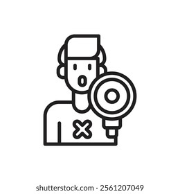 Protest Protester Outline Icon Vector Illustration