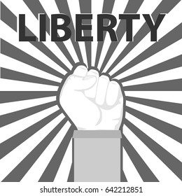 Protest, raised hand in protest. Flat design, vector illustration, vector.