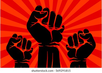 Protest, Rebel Vector Revolution Art Poster. Banner Power Revolution Illustration