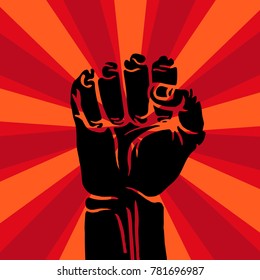 Protest, rebel vector revolution art poster. Banner power revolution illustration