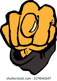Protest sign. The hand of man. Symbol for nah. Vector illustration. The fig sign. 