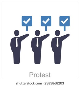 Protest and sign icon concept