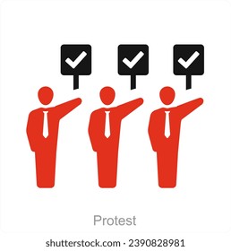 Protest and sign icon concept