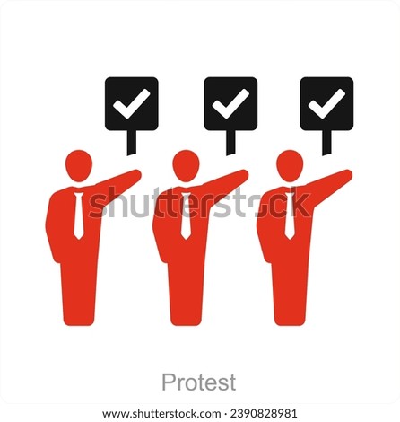 Protest and sign icon concept