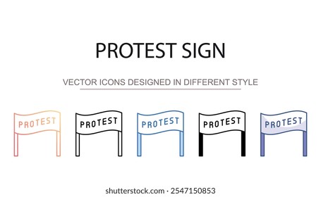 Protestar ícone de sinal design com fundo branco ilustração stock