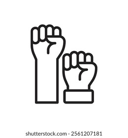 Protest Spirit Outline Icon Vector Illustration