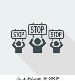 Protest for the stop - Vector web icon
