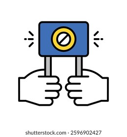 Protest vector filled outline icon. EPS 10 file