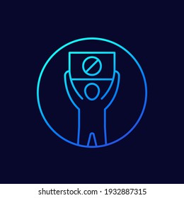 protester or activist line icon