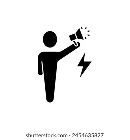 protester concept line icon. Simple element illustration. protester concept outline symbol design.