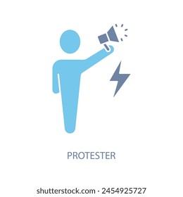 protester concept line icon. Simple element illustration. protester concept outline symbol design.