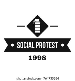 Protester gas grenade logo. Simple illustration of protester gas grenade vector logo for web