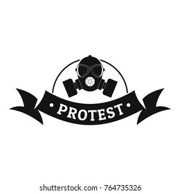 Protester gas mask logo. Simple illustration of protester gas mask vector logo for web
