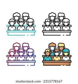 Protester icon design in four variation color