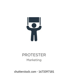 Protester icon vector. Trendy flat protester icon from marketing collection isolated on white background. Vector illustration can be used for web and mobile graphic design, logo, eps10