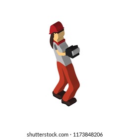 Protester isometric left top view 3D icon