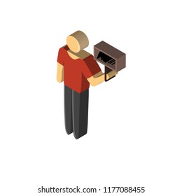 Protester isometric left top view 3D icon
