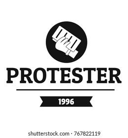 Protester leaflet logo. Simple illustration of protester leaflet vector logo for web