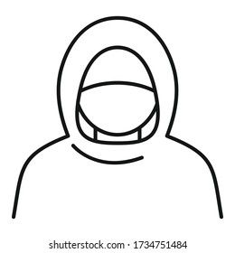 Protester man icon. Outline protester man vector icon for web design isolated on white background