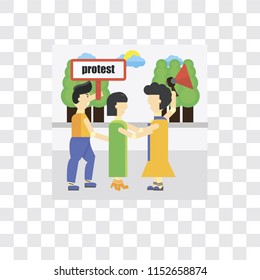 Protester vector icon isolated on transparent background, Protester logo concept