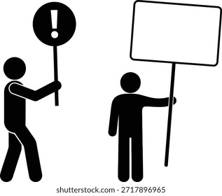 Manifestantes con carteles y pancartas durante la manifestación
