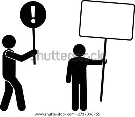 Protesters holding signs and placards during demonstration