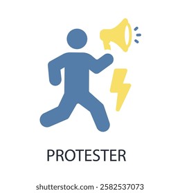 protesters icon. vector.Editable stroke.linear style sign for use web design,logo.Symbol illustration.