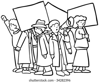 Manifestantes de Line Art