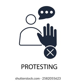 protesting icon. vector.Editable stroke.linear style sign for use web design,logo.Symbol illustration.