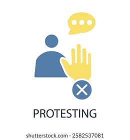 protesting icon. vector.Editable stroke.linear style sign for use web design,logo.Symbol illustration.