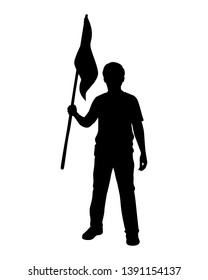 Protesting man silhouette vector, political concept.