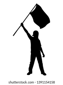 Protesting man silhouette vector, political concept.