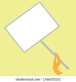 Protesting person. Hand holding a protest banner icon, a protest sign