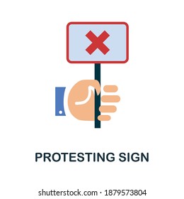 Protesting Sign flat icon. Color simple element from activism collection. Creative Protesting Sign icon for web design, templates, infographics and more