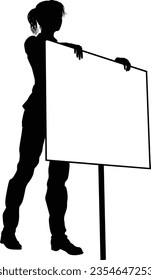 Demonstranten oder Demonstranten bei einem Demonstrationsmarsch, einer Picketline oder einem Streik Protest Kundgebung in Silhouette. Halten Sie ein Banner oder eine Plakatwand für das Picketschild fest.