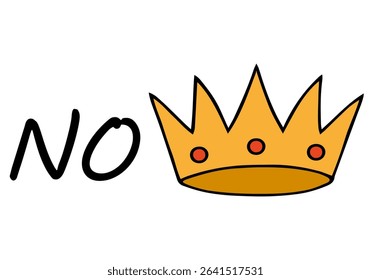 ‘No Kings’ Protests Across the United States. Crown and inscription No.