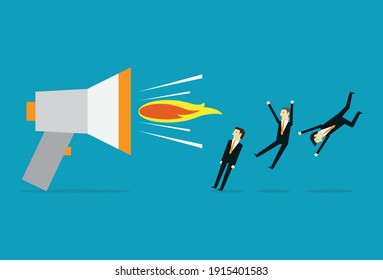Protests against the manager, Vector illustration in flat style