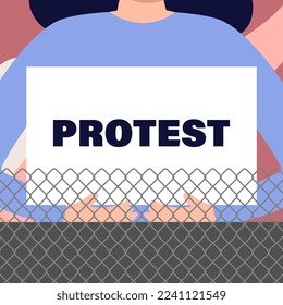 Protests in China against the lockdown. Zero coronavirus concept