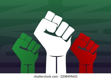 Protests in Iran. Template for background, banner, poster. Vector EPS10 illustration