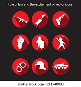 Protests and police vector icons