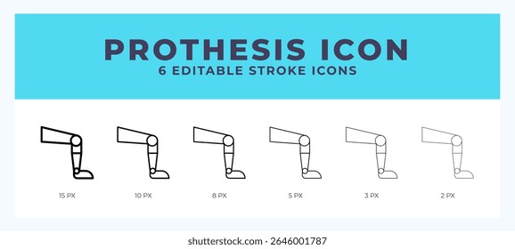 Prothesis vector icon for web and app. Editable stroke vector illustration