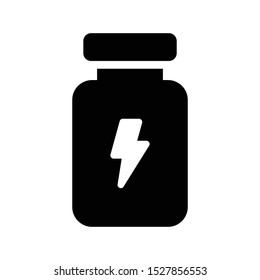 Protien Jar Glyph Flat Vector Icon