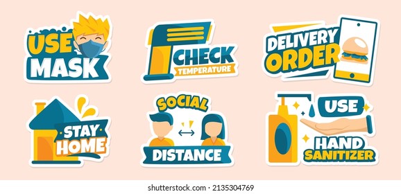 Protocol in Everyday Life Sticker. stay home, wash your hands, sanitize