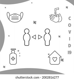 Icono del protocolo, diseño del virus de la corona pandémica